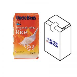 தானியத்திற்கான மேல் லேபிளிங்குடன் தட்டையான கீழ் பை