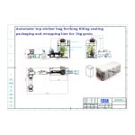 மேல் ஸ்டிக்கர் பையுடன் கூடிய தானியங்கி பிளாட் பாட்டம் பேக், ஃபில்லிங் சீல் பேக்கேஜிங் ரேப்பிங் லைனை உருவாக்குகிறது